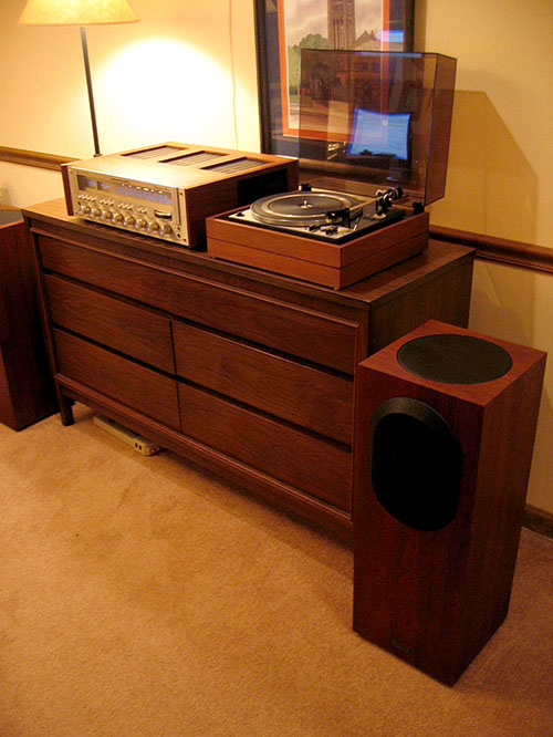Allison speakers and vintage stereo system