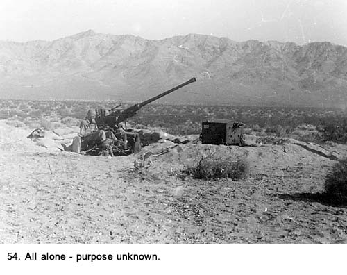 Gun crew waiting in Mojave Desert