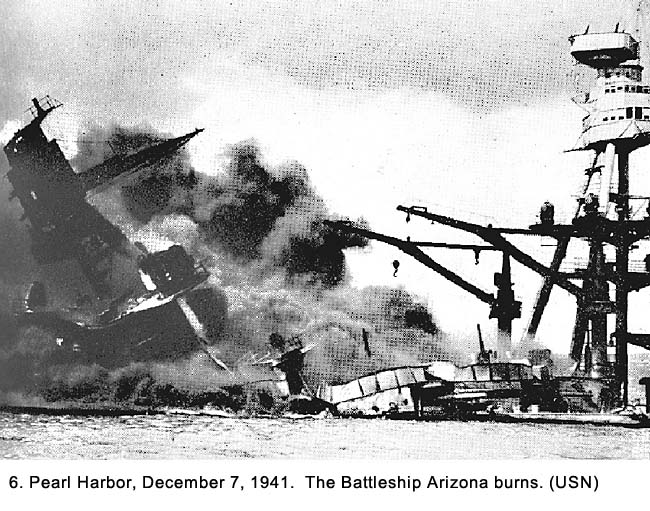 Pearl Harbor, Arizona burns
