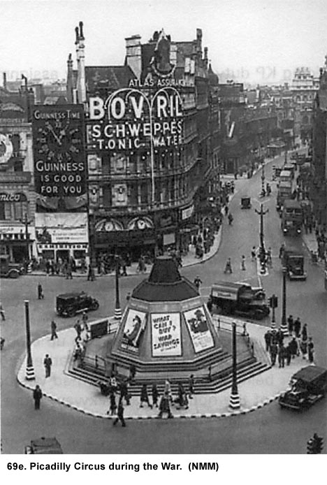 Picadilly Circus - London, during World War II