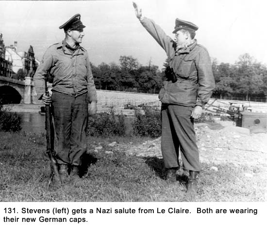 Stevens and LeClaire do Nazi salute