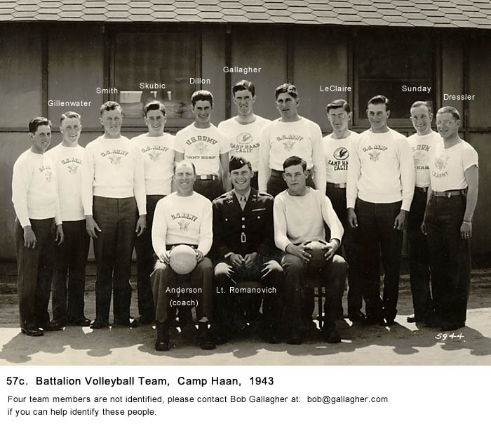 Camp Haan, Battalion Volleyball Team, 1943